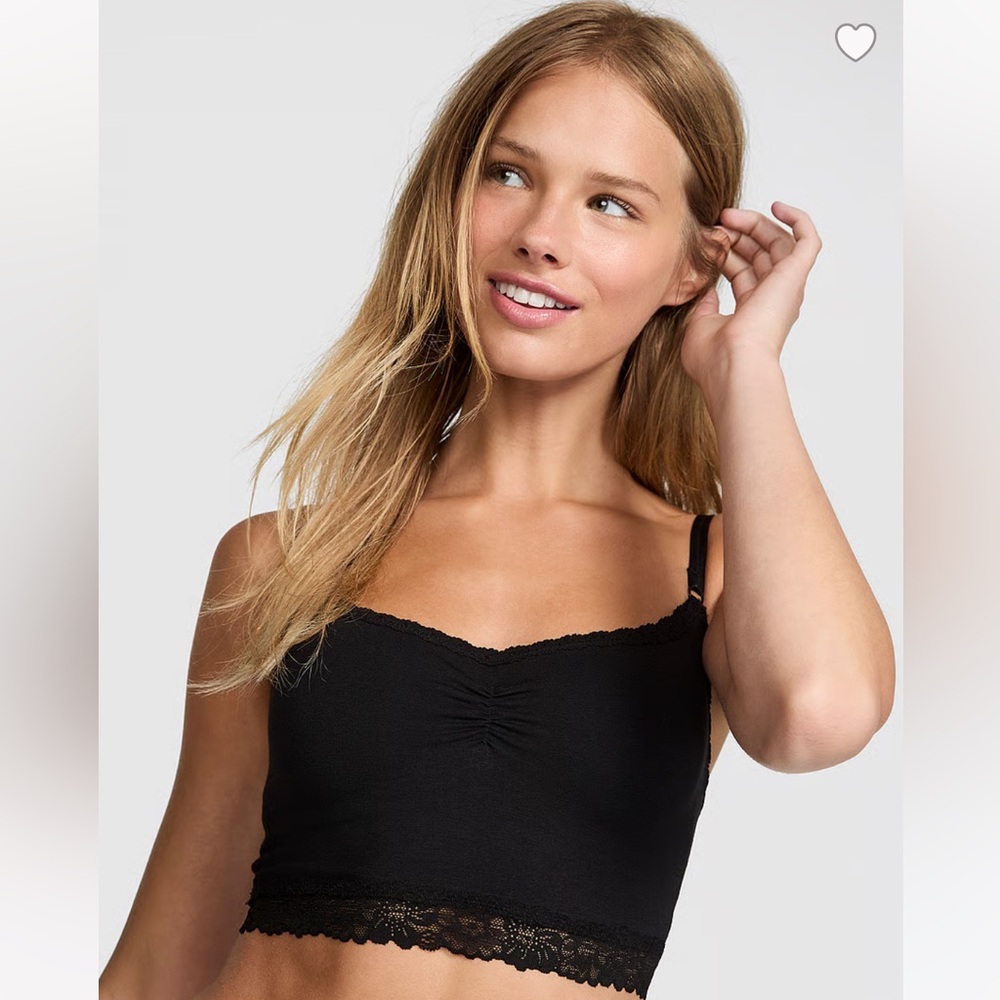 VS PINK COTTON DORM ROOM LIGHTLY LINED BRALETTE XL BLACK NWT IN BAG UNOPENED